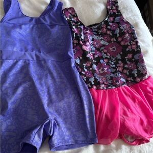 Girls' Purple and Pink Gymnastics Leotard Duo